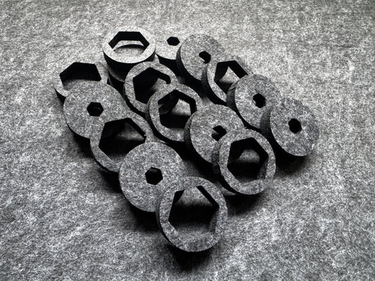 Strike Carbon 16x38mm x 8mm airsoft suppressor Modular Felt Baffle System